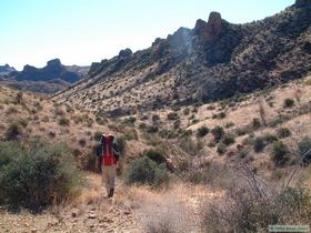 Looking south from the saddle at the top of Tunnel Springs Canyon.