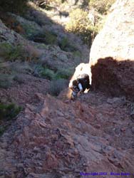 Jeff descending the first pitch down into Arch Canyon.