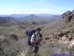 Brian hiking up Bull Pasture Trail