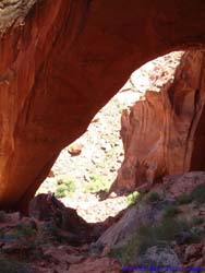 Looking down through Wrather Arch.  (Notice the lazy bums relaxing on a rock at bottom right.)