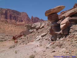 An interesting white perched column just downstream of the petroglyphs.