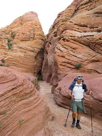 Steve and Chuck hiking down Wire Pass.