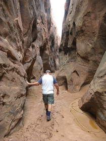 Chuck hiking in Upper Buckskin Gulch.