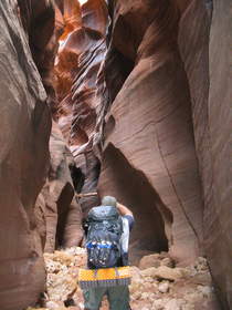 Chuck hiking in Buckskin Gulch.