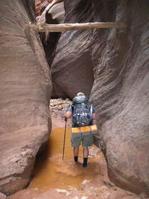 Chuck hiking in Buckskin Gulch.