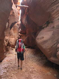 Steve hiking in Buckskin Gulch.