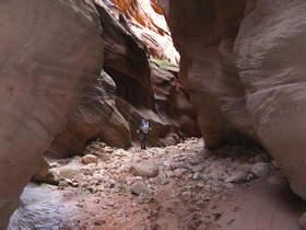 Chuck hiking in Buckskin Gulch.