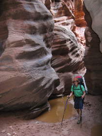 Steve hiking in Buckskin Gulch.