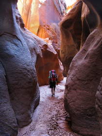 Steve hiking in Buckskin Gulch.