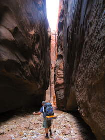 Chuck hiking in Buckskin Gulch.