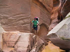 Steve hiking in Buckskin Gulch.