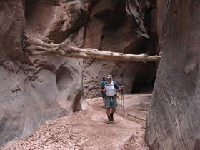 Steve and Chuck hiking in Buckskin Gulch.