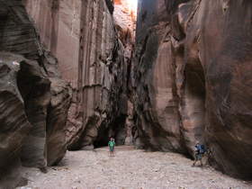 Steve and Chuck hiking in Buckskin Gulch.