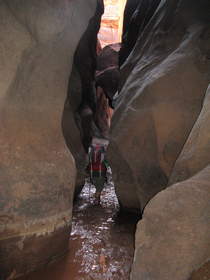 Steve wading through the muck in Buckskin Gulch.