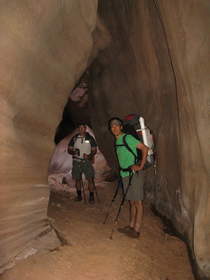 Chuck and Steve hiking in Buckskin Gulch.