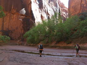 Chuck and Steve hiking in Buckskin Gulch.