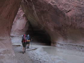 Steve and Chuck hiking in Paria Canyon.