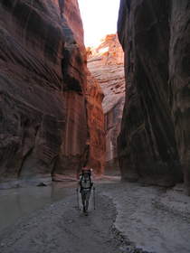 Steve hiking in Paria Canyon.