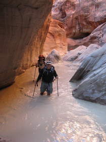 Steve and Chuck hiking in Paria Canyon.