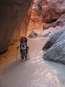 Steve hiking in Paria Canyon.