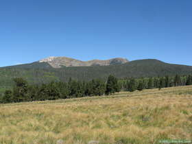 View from the trail to Pecos Baldy Lake in the Sangre de Cristo Mountains.