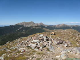 Steve on top of East Pecos Baldy Peak.  I hope he doesn't try to take his attempt to avoid tan lines to the next level . . .