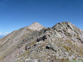 Looking up the spine to North Truchas Peak.