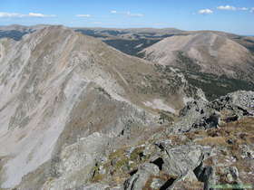 Looking back towards North Truchas Peak and the saddle.