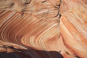 My shadow at The Wave in Coyote Buttes North.