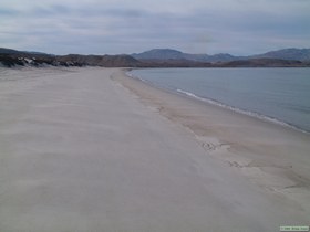 Looking west down the beach at Ensenada Alcatraz.