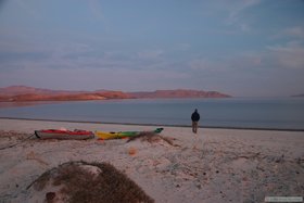 Me walking down to the shore at dawn.