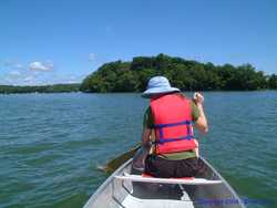 Shannon and I paddling towards 'First Island'