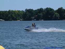 Cousin Kristin zips my mom around Lake Minnetonka