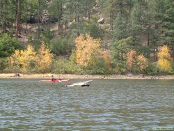 Jeff paddling on Chevelon Lake.