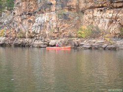 Jeff paddling on Chevelon Lake.