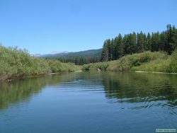 One of the canoes that we were trying to stay ahead of.