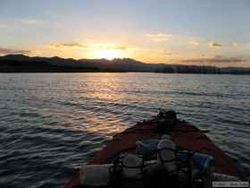 Sunset over Roosevelt Lake.