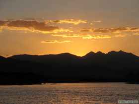 Sunset over Roosevelt Lake.