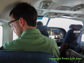 Brian on our TropicAir flight from Belize City to Punta Gorda.  Notice that there's no co-pilot.