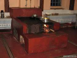 The large woodburning stove at Santuario do Caraca.