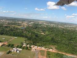 Departing Alta Floresta, with the hotel visible in the middle ground.