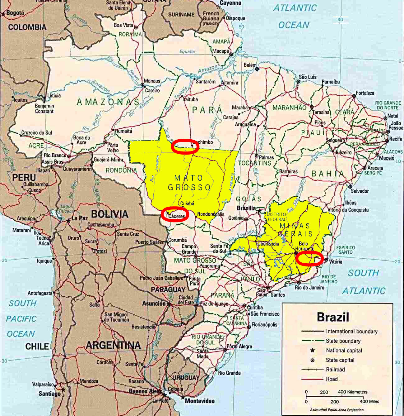 Packages To Brazil Map